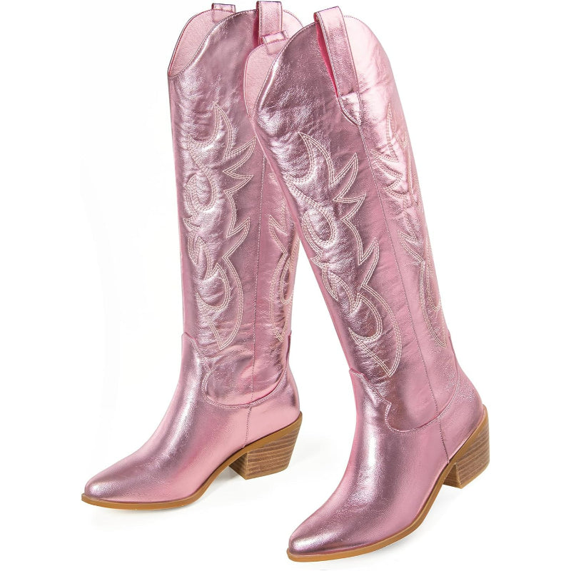 Pull On Embroidery Printed Boots