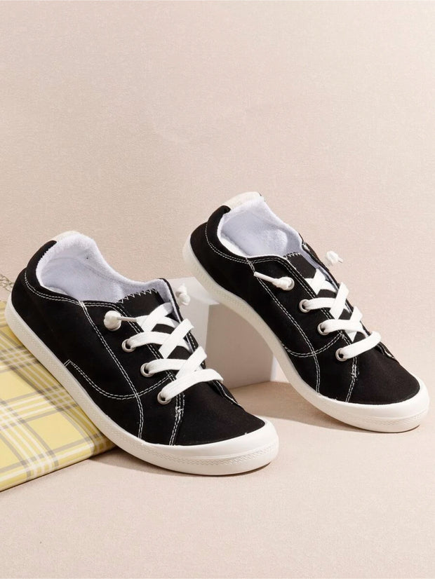 Front Lace Up Casual Canvas Shoes