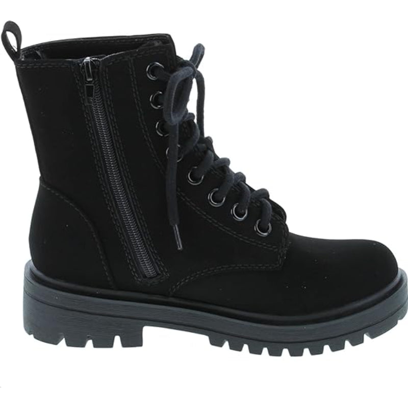 Lug Sole Lace Up And Zipper Boots