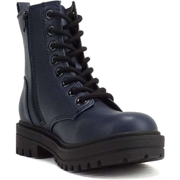 Lug Sole Lace Up And Zipper Boots
