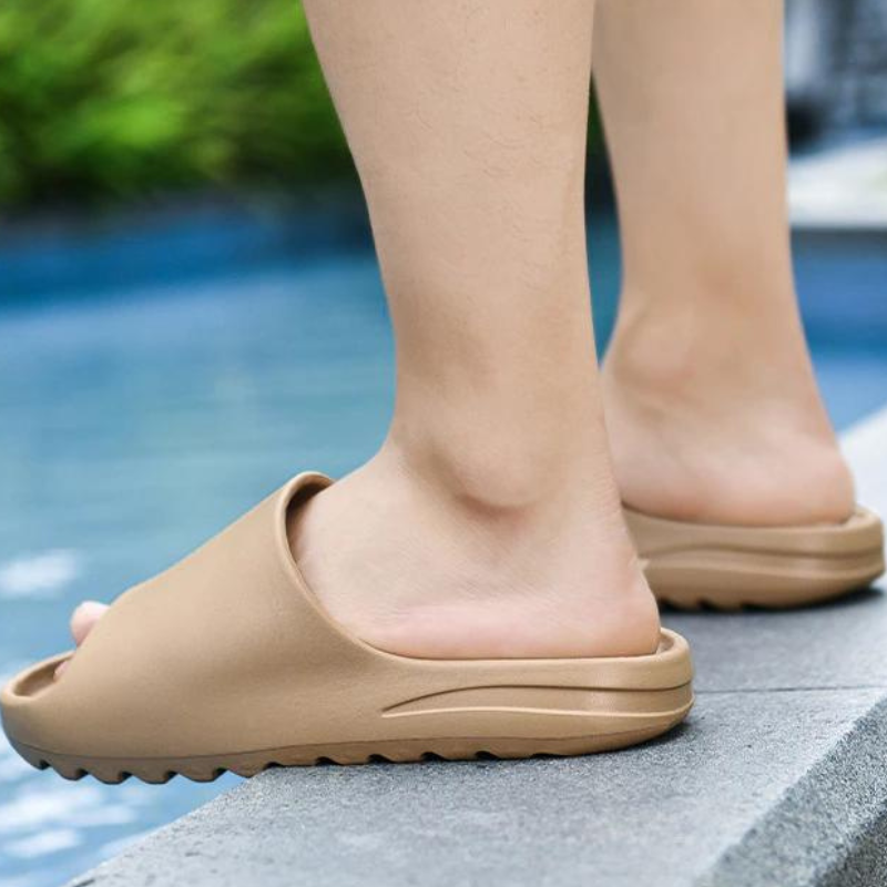 Plain Patterned Slides With Comfortable Sole