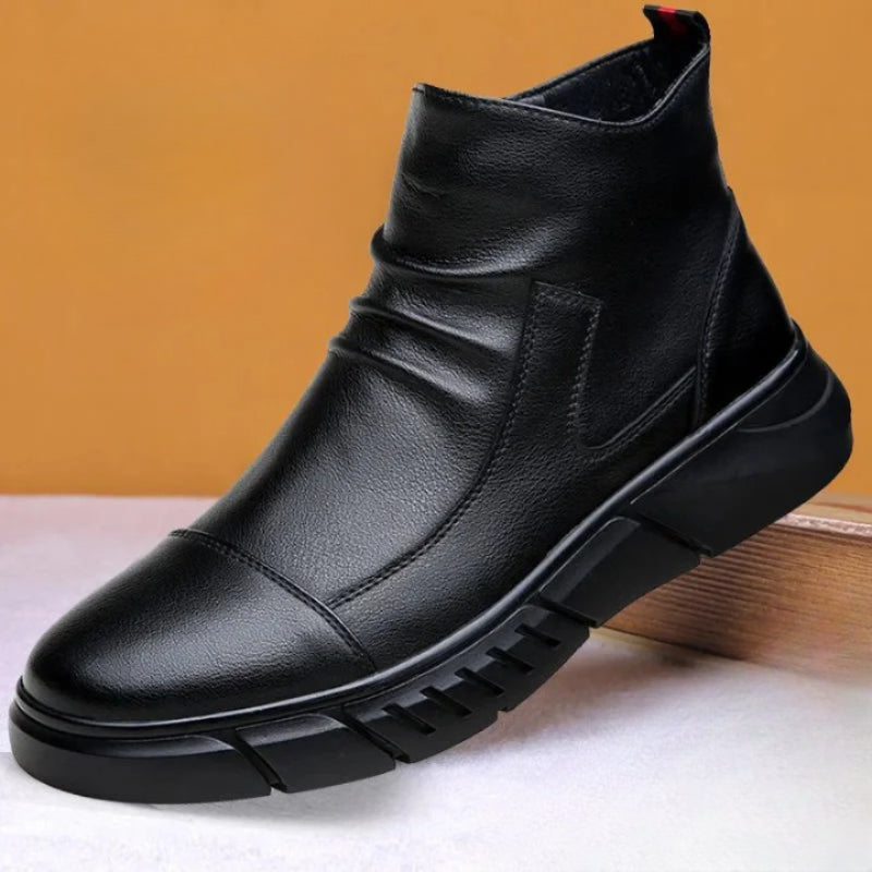 Non Slip Leather Zipper Boots