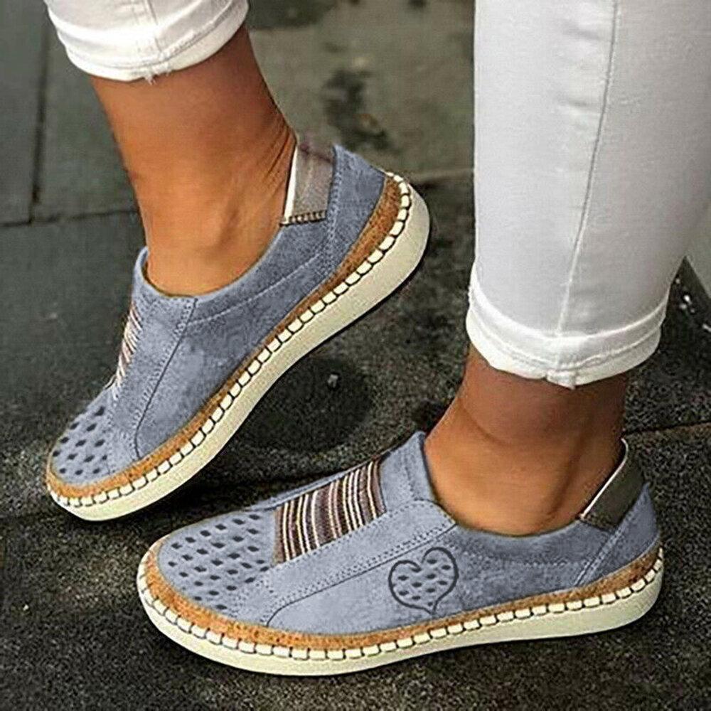 Women Casual Breathable Hollow Slip On Flat Loafers – Comfy Moccasin