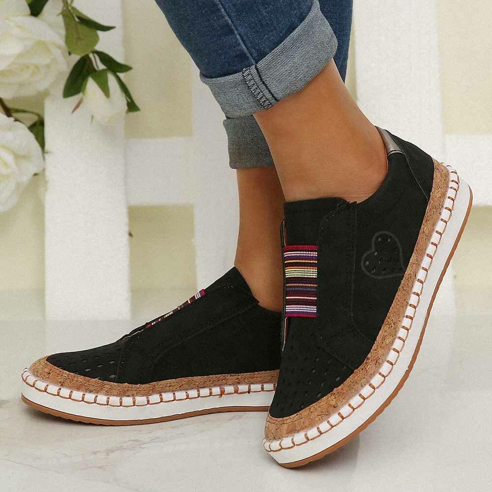 Women Casual Breathable Hollow Slip On Flat Loafers